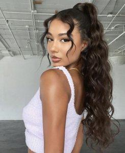 curly hair ponytail