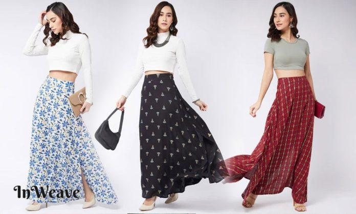 long printed skirts