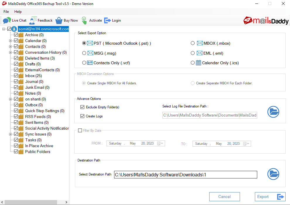 Microsoft 365 backup tool