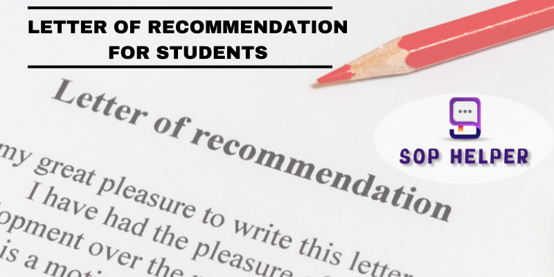 Letter Of Recommendation For Students