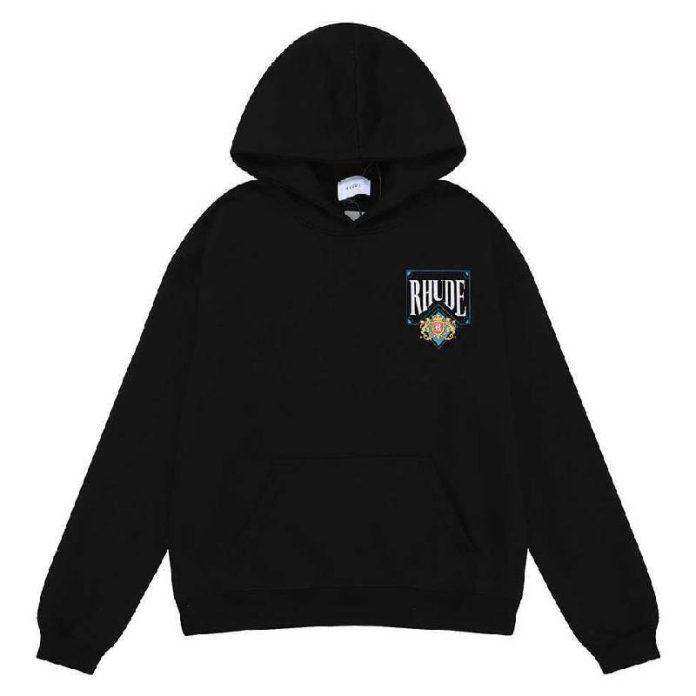 Rhude Card Crown Printed Terry Hoodie for Men