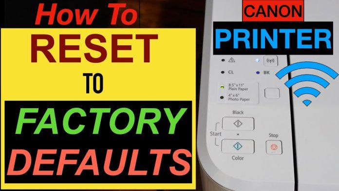 how to reset canon printer